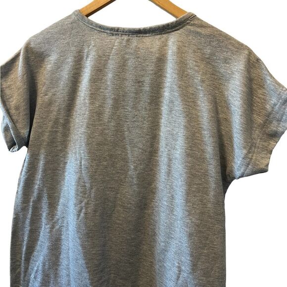 LUCKY BRAND Grey Short Rolled Sleeve Crew Neck Casual Top S - Picture 4 of 7